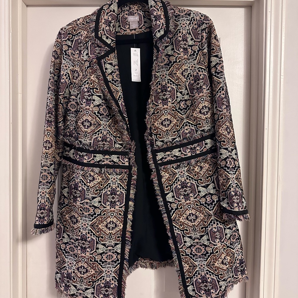 NWT Beautiful, Chico’s Shimmery Tapestry Jacket